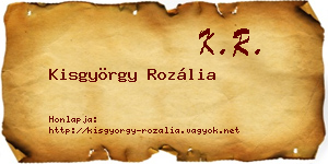 Kisgyörgy Rozália névjegykártya