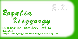 rozalia kisgyorgy business card