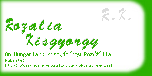 rozalia kisgyorgy business card